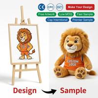 Peluche Lion Crinière Personnalisée avec Logo Imprimé – Mascotte d'Équipe Sportive, Souvenir d'Événement, Poupée de Marque