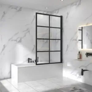 공장 저렴한 가격 현대 6mm 블랙 강화 유리 방수 샤워 스크린 욕실
