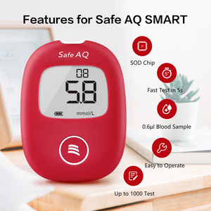 เครื่องวัดระดับน้ำตาลในเลือด <span class=keywords><strong>Sinocare</strong></span> <span class=keywords><strong>Safe</strong></span> AQ Smart แบบไม่เจาะเลือด พร้อมระบบตรวจสอบระดับน้ำตาลและแหล่งจ่ายไฟฟ้า - Product Image 6