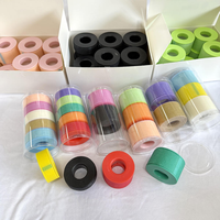 Ruban adhésif pour cils de marque privée, coloré, personnalisé, en micro-mousse rose vif, pour peaux sensibles, en gel de silicone, pour extensions de cils