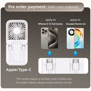 <b>Mini</b> Wearable Outdoor Handheld Air Cooler Fan Rechargeable Foldable with 3000mAh Battery Portable Lightweight Design - Product Image 6