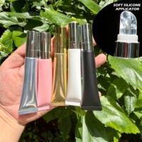 Vente en gros de tubes de gloss à lèvres en silicone personnalisables avec logo, couleurs DIY, gloss à lèvres mat et brillant, applicateur en silicone pour gloss à lèvres