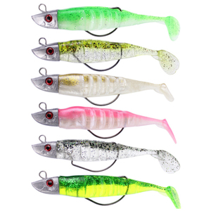 Isca de Pesca de Plástico Macio de Alta Qualidade com Anzol Oco Duplo e Cabeça de Chumbo, Feita de Chumbo Puro e PVC - Product Image 1