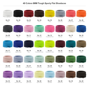 <span class=keywords><strong>Lacets</strong></span> plats sportifs robustes sur mesure de 8 mm, <span class=keywords><strong>multicolores</strong></span>, en polyester, cordons de remplacement pour chaussures de skate montantes, vente en gros, en vrac, solides - Product Image 3