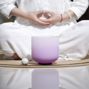 Bol chantant en cristal de quartz coloré dégradé <span class=keywords><strong>Aria</strong></span> de 7 pouces, personnalisable, pour la guérison sonore, le yoga, la méditation, avec maillet gratuit - Product Image 4
