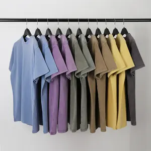 Unisex Drop shoulder vintage tshirt custom fade tee half sleeves oversized men blank Acid washing oversized vintage t-shirts
