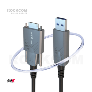 Câble USB3.0 <span class=keywords><strong>AOC</strong></span> 40m Type-A mâle vers Micro-B Câble optique actif hybride à vis pour caméra industrielle Câble de vision industrielle - Product Image 1