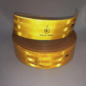 Autocollants réfléchissants pour voitures de grande taille, motif nid d'abeille de qualité diamant ECE 104R Thaïlande, jaune doré, rouge, blanc, matériau PVC - Product Image 3
