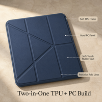 Casing Tablet Lenovo Tab P11 Folio Cover Dua dalam Satu TPU PC Soft Touch Matte Lipat Berdiri 7 Warna Grosir Pabrik