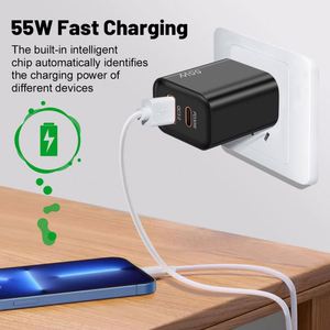 Station de charge rapide, double ports USB-C PD + USB, compatibilité universelle pour tous vos appareils - Product Image 2