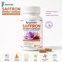 Capsules de Safran Naturel KingFisher Marque Privée pour le Bien-être de l'Humeur, Soin Herbal Quotidien avec Extrait de Crocus Sativus, Fourniture OEM