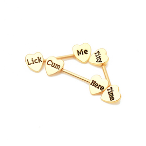 Joyería Corporal de Acero Inoxidable 316L al por Mayor, <span class=keywords><strong>Piercing</strong></span> de Pezón para <span class=keywords><strong>Mujer</strong></span>, Anillo de Pezón con Doble Corazón - Product Image 5