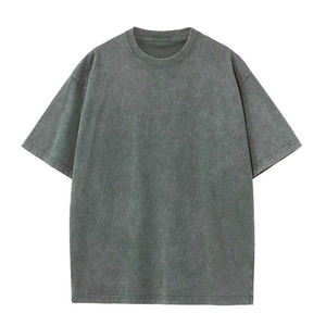 Custom Printing logo 100% Cotton Heavy Weight 320 Gsm Oversized Acid Wash Distressed <b>Men's</b> t Shirt Blank Vintage T-Shirt for <b>Men</b> - Product Image 2