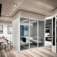 Cabine de réunion mobile intérieure très demandée, cabine téléphonique insonorisée pour bureau à domicile avec mobilier canapé
