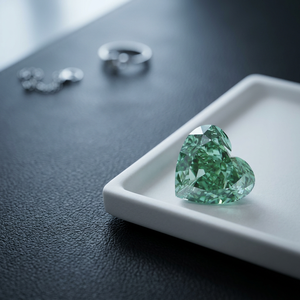 Diamante Verde Suelto de Corte Corazón Radiante Cultivado en Laboratorio, VVS2, Gema de Lujo, Certificado IGI para Joyería, por AURA LUXURIA - Product Image 3