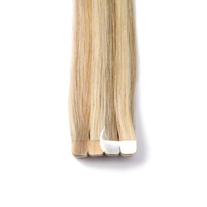 Extensiones de Cabello K.S WIGS, Suaves y Sedosas, Doble Trama, 100% Cabello Humano Remy, Aspecto Natural, P18/613, 12-28 Pulgadas, Extensiones de Cabello con Mini-Tape - Product Image 3