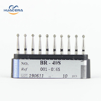 Fraises orthodontiques de haute qualité BR-40S consommables de fraises diamantées dentaires avec mèches de routeur à pointe en carbure de sécurité avancée par Huacera