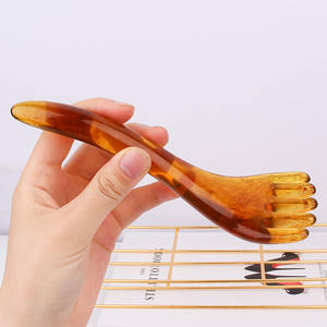 Vente en gros peigne de massage en résine masseur de tête à la cire d'abeille <span class=keywords><strong>gua</strong></span> <span class=keywords><strong>sha</strong></span> dos guasha grattoir masseur en plastique du cuir chevelu cinq griffes à vendre - Product Image 4