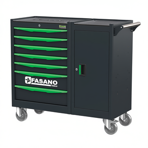 Fasano Tools Rolling Tool Cabinet 6 Drawer With Door And Wheels For <b>Workshop</b> <b>Storage</b> - Product Image 2