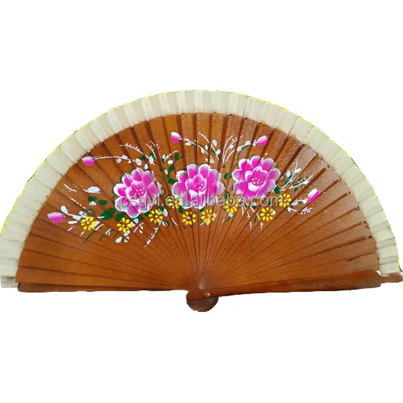 Voldoende Voorraad! 100% Handgeschilderde Spaanse Handhouten Handfan Flamenco Fan Custom
