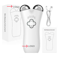 Rouleau de massage facial à micro-courant pour double menton - Lifting du visage et raffermissement de la peau, en ABS et acier inoxydable, étanche, portable pour usage domestique