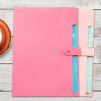 Porte-documents A4 créatif multicouche en plastique, pochette de classement en PP, organiseur accordéon multi-pages à motif Smiley pour le rangement des papiers de test