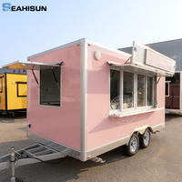 Food Truck Móvil para Pizza, Remolque de Comida, Furgoneta para Café y Pizza, Carrito de Hot Dogs, Camión de Comida para BBQ, Furgoneta Remolque con Cocina para Pizza, Nuevo Camión de Helados