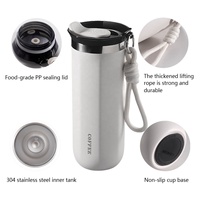Tasse à café portable en acier inoxydable avec logo personnalisé Tasse à café d'accompagnement isolée sous vide à double paroi pour bureau d'affaires