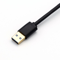 Grosir kabel pengisi daya Cepat USB 3.0 a Male ke USB Tipe c Female, kabel pengisian daya Cepat OTG hitam untuk komputer