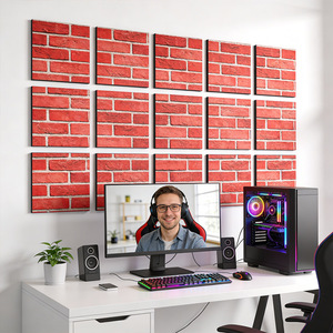 Panneau <span class=keywords><strong>Acoustique</strong></span> Artistique Personnalisé Imprimé UV HD, Panneau Insonorisant Effet Brique Rouge, Design Illimité pour la Décoration de la Maison et des Hôtels - Product Image 4