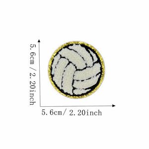Basket calcio Rugby Baseball asciugamano ricamo ciniglia Glitter fai da te tessuto ferro su toppe - Product Image 5