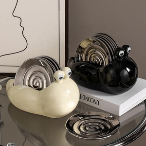 Mignon <span class=keywords><strong>escargot</strong></span> conception fruits assiette à dessert ménage assiette en céramique ensemble cuisine plats de service - Product Image 2