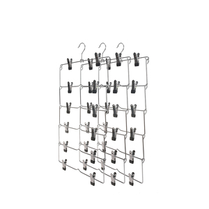 Inspring quần kim loại móc tiết kiệm không gian đa lớp quần áo móc áo với <span class=keywords><strong>clip</strong></span> - Product Image 2