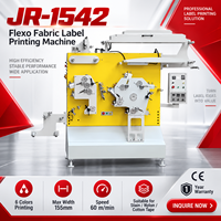 Imprimante d'étiquettes flexo textile Factory JR-1542, 6 couleurs, largeur de ruban 155 mm, 60 m/min, pour l'impression d'étiquettes de vêtements en nylon et satin, certifiée CE