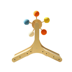 <b>Cat</b> <b>Scratching</b> <b>Post</b> Ferris Wheel With 5 Colorful Balls Durable Wooden Base For Indoor <b>Cats</b> Play And Claw Care - Product Image 3