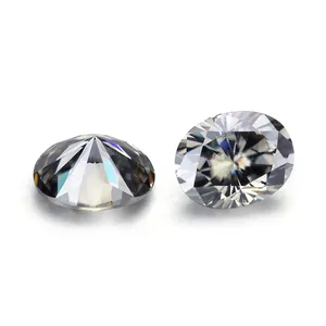 Jinying 도매 가격 다크 그레이 컬러 Moissanite 다이아몬드 타원형 모양 5x7 미리메터 캐럿 느슨한 Moissanite 돌