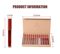 Base de Grossiste pour Brillant à Lèvres, Kit de Maquillage Personnalisé, Rouge à Lèvres Mat Longue Durée Anti-Transfert, Étiquette Privée