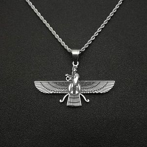 Stainless Steel Wing Pendant <b>Necklace</b> Gold <b>Silver</b> Plated Unisex Fashion Jewelry <b>For</b> <b>Men</b> Women Hip Hop Style QF994 - Product Image 3