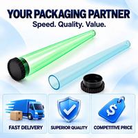 Tube conique en plastique transparent coloré 109 mm - Contenant à cigarettes anti-odeur et anti-humidité avec couleur personnalisée