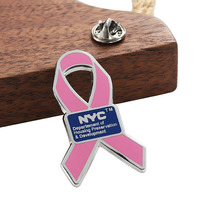 Concevez votre événement Sensibilisation au cancer du sein Épinglettes Hope Ruban Forme Rose Broche Cancer du cerveau Épingles en émail dur