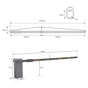 Barrera de Estacionamiento <span class=keywords><strong>WS</strong></span> de Alta Resistencia con Brazo Ultra Largo de 12 Metros, Control de Acceso de Vehículos sin Motor para Entrada de Fábrica - Product Image 2