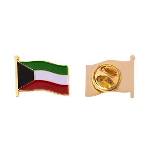 Benutzer definierte nationale Freundschaft Kreuz Flagge Anstecknadel Abzeichen Metall Emaille Land VAE und Kuwait Pin
