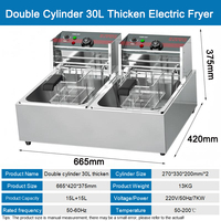Freidora Eléctrica Comercial de 10L+10L para Uso Doméstico, Restaurantes de Comida Rápida, para Papas Fritas, Pollo Frito, para Hoteles