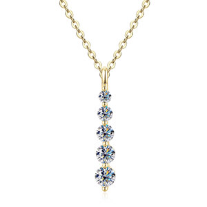 Collar de borlas con moissanita de 0.92ct, color D, certificado GRA, VVS1, cobre con baño de oro de 14K, joyería de estilo urbano para mujer. - Product Image 1