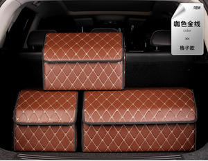 Borsa di stoccaggio multiuso <span class=keywords><strong>Auto</strong></span> grande capacità in pelle pieghevole scatola di immagazzinaggio di emergenza scatola interna per bagagliaio <span class=keywords><strong>Auto</strong></span> Organizer <span class=keywords><strong>Box</strong></span> per riordinare - Product Image 6