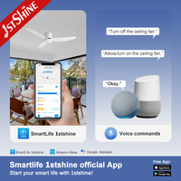 Ventilateur de plafond à LED dimmable 1stshine pour plafonds bas, 52 pouces, à économie d'énergie, idéal pour projets hôteliers