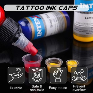 100pcs S M L Disposable Tattoo Ink Cups Clear Plastic Pigment <b>Holder</b> Container Caps for PMU <b>Makeup</b> - Product Image 4