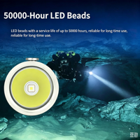 Lampe de plongée puissante IP68 étanche, profondeur de plongée 100m, SFT40 20W 2000 Lumens, lampe torche de plongée en alliage d'aluminium, lampe de poche LED de plongée