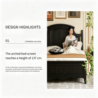 Amerikanisches Vintage Modernes Massivholz-Softbett Anpassbares Umweltfreundliches Doppelbett für Schlafzimmermöbel