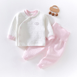 Conjunto de Ropa Interior Térmica para Bebé, Algodón, Manga Larga, Grueso, Color Sólido, Otoño Invierno, Ropa para Recién Nacido, Dos Piezas - Product Image 1